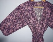 Womens Kimono Robe. Bathrobe. Robe. Bridesmaid Gift Robe. Rhythmic Lilac.  Knee Length.