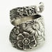 Antique Stieff Floral Sterling Silver Spoon Ring, Made in YOUR Size (2178)