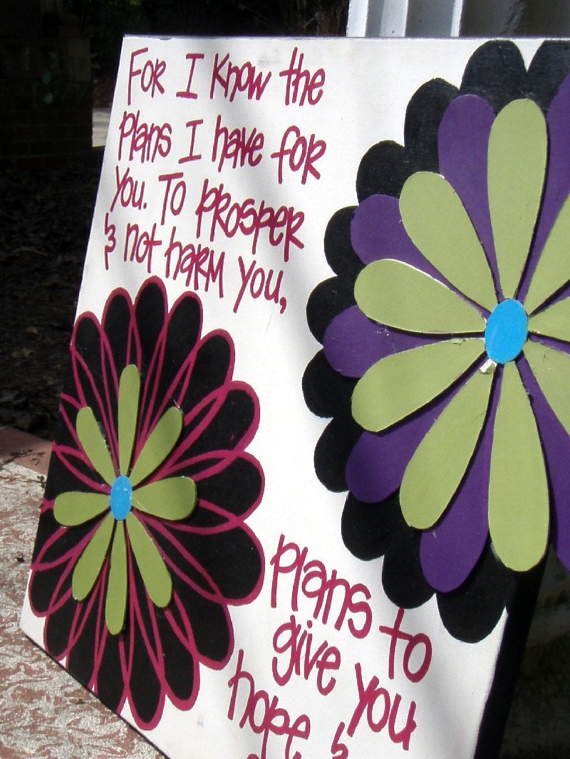 Bible Verse Jeremiah 29:11 on 20x20 Canvas
