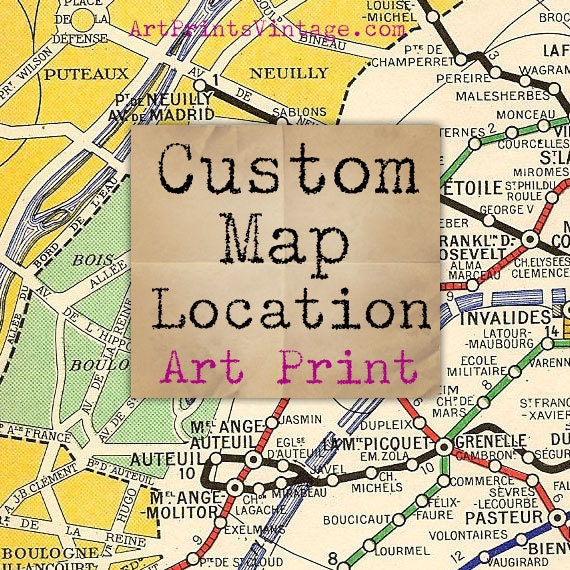 CUSTOM Map Art Print - Personalized Wall Decor with Your Favorite Location
