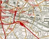London Map 11 x 14 Print City Map Vintage UK  Decor Poster - P240