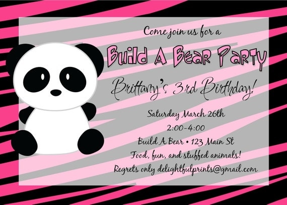 Build A Bear birthday invitation or shower...DIY you print custom photo card by delightfulprints Il_570xn