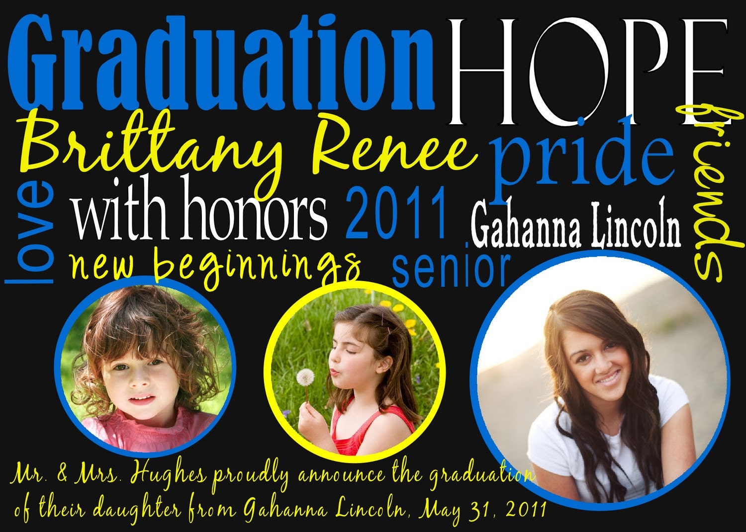 Subway art Graduation announcement or invitation Your school colors...DIY you print custom photo card by delightfulprints Il_570xn