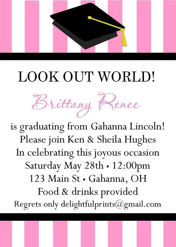 Graduation invitation announcement boy/girl any color FREE Thank You card...DIY you print custom photo card by delightfulprints Il_570xn
