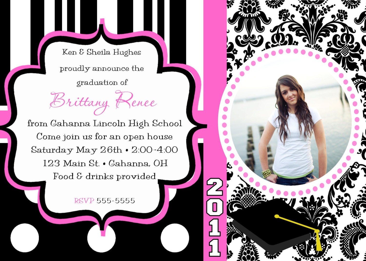 Graduation Announcement or invitation ANY color printable with personalization by delightfulprints Il_570xn