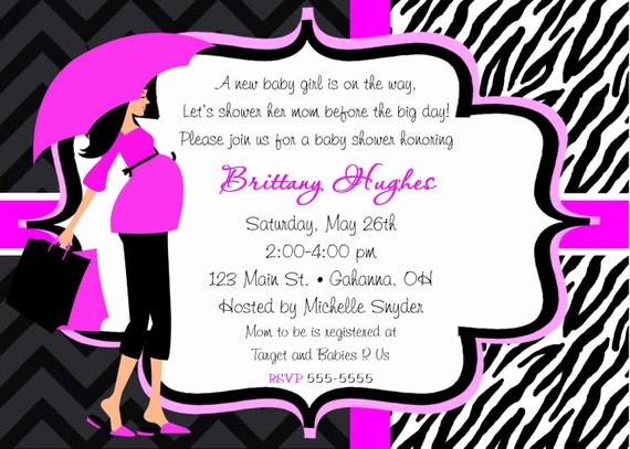 Chevron Zebra chic mom baby shower invitation...DIY you print custom photo card by delightfulprints Il_570xn