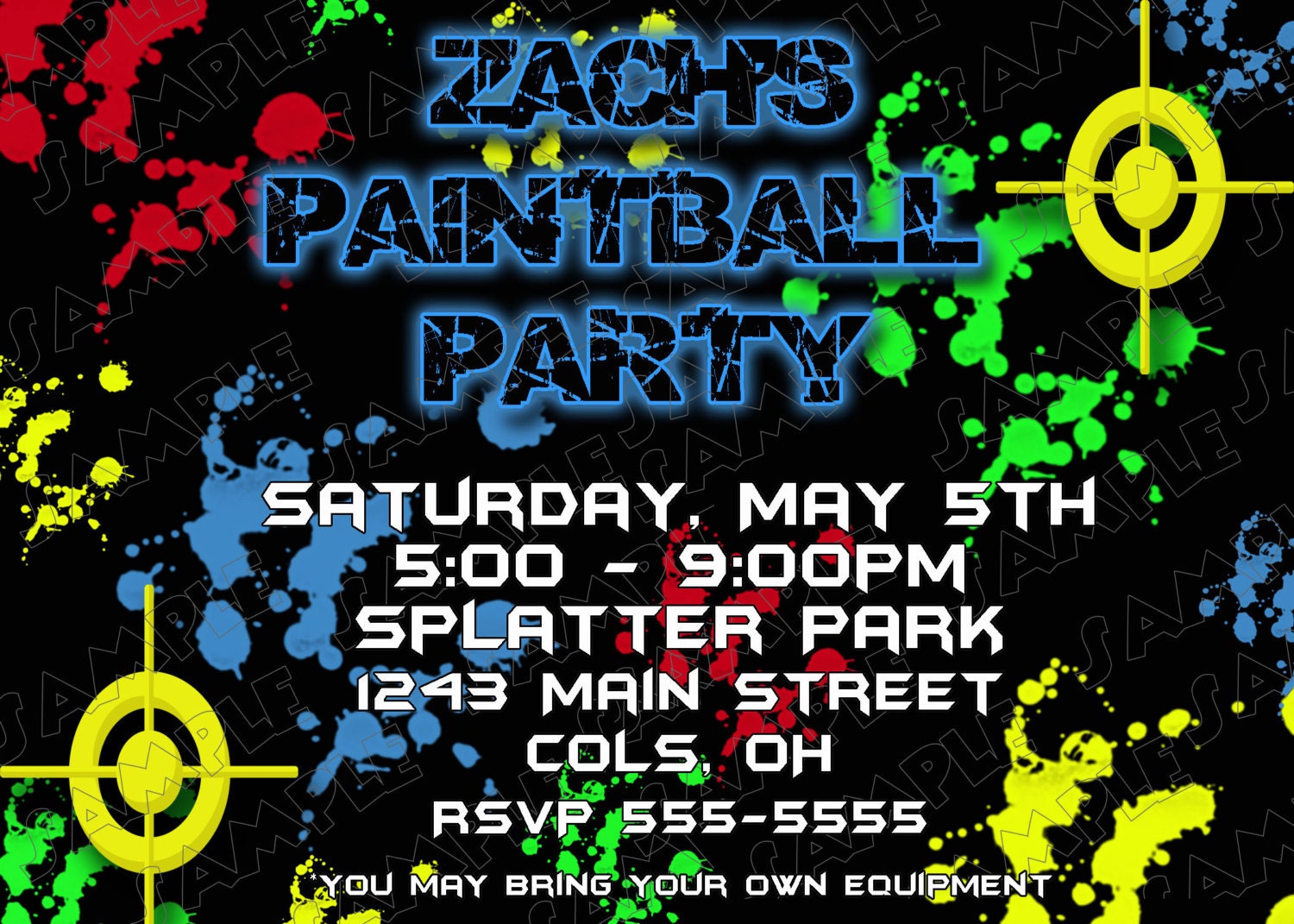 Paintball Party Invitation Template Free Printable Templates