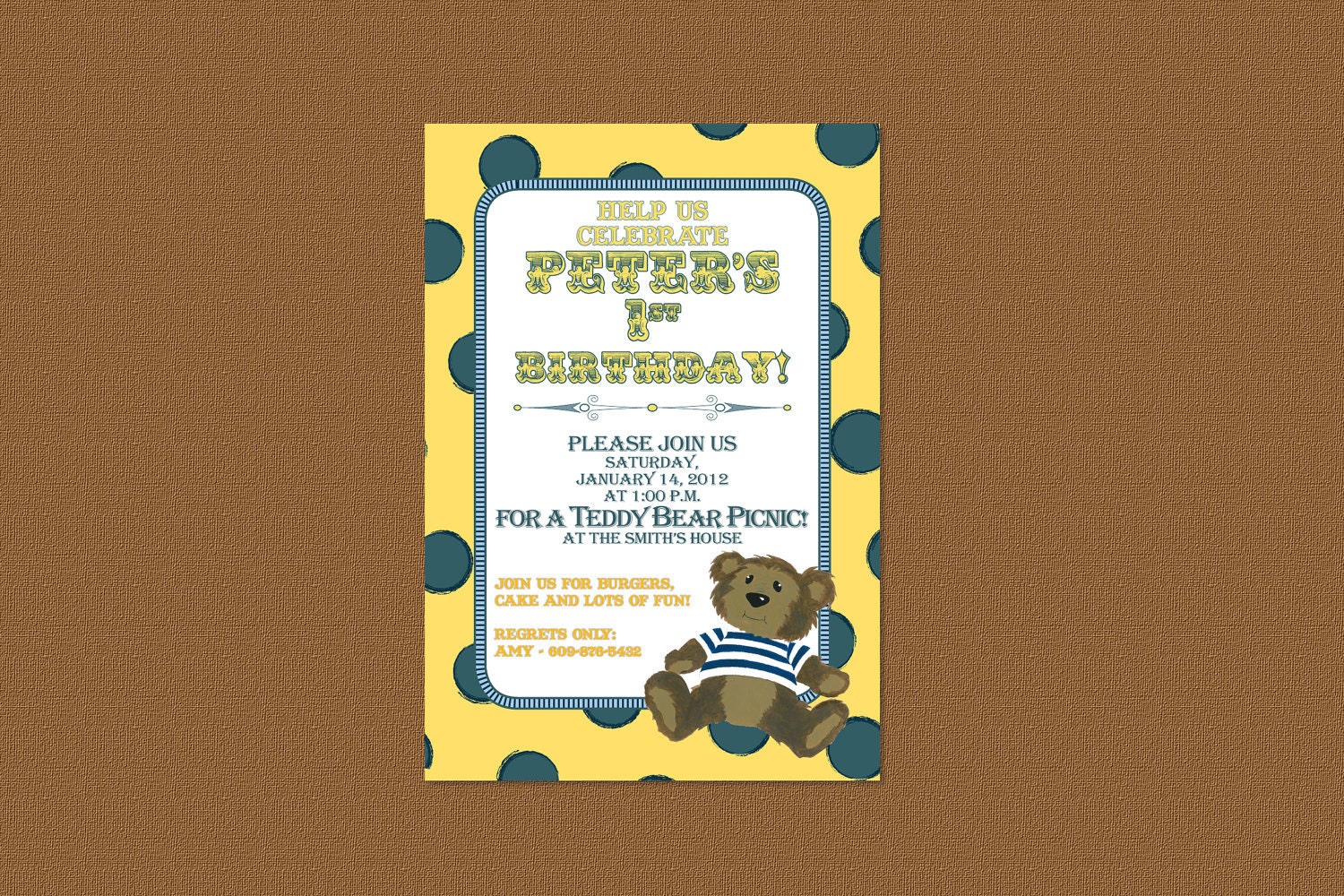 Teddy Bear birthday invitations
