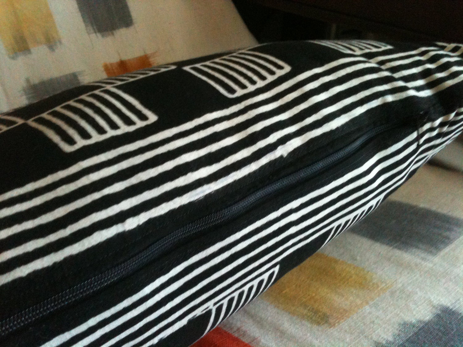 Checkerboard Black and White Cotton Pillowcase