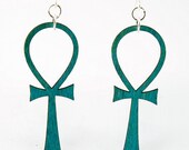 Ankh - Key of Life - Egyptian Symbol - Laser Cut Wood Earrings