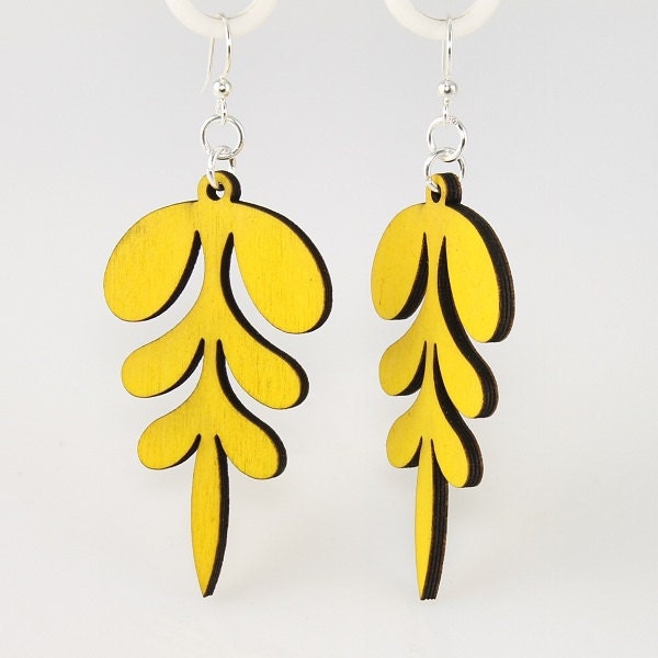 Rounded Points - Laser Cut  Wooden Earrings from Reforested Trees