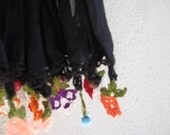 Scarf Black Turkish Anatolian Yemeni  cotton gauze cute candy  fringe crochet Lace Belt / Headband / Bandana / Dreadlocks Turkey souvenir