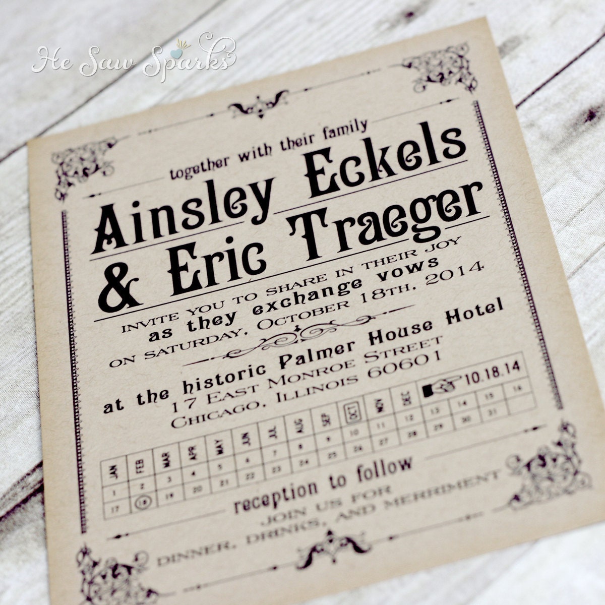 Printable Wedding Invitation - The Heirloom Collection