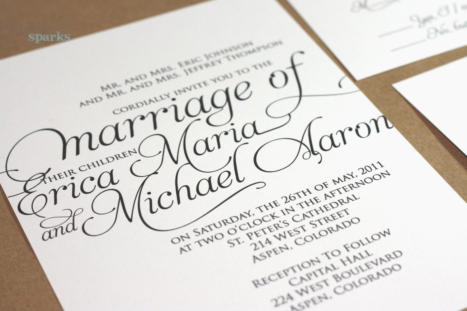 Ornate Script Wedding Invitation Package (Printable) DIY