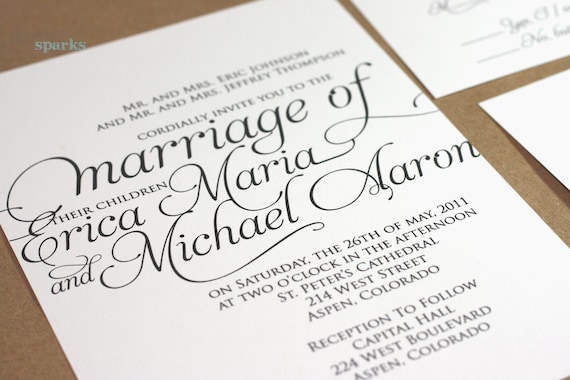 Ornate Script Wedding Invitation Package (Printable) DIY