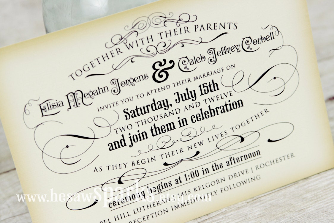 Vintage Wedding Invitation - Printable - DIY - The Timeless Suite