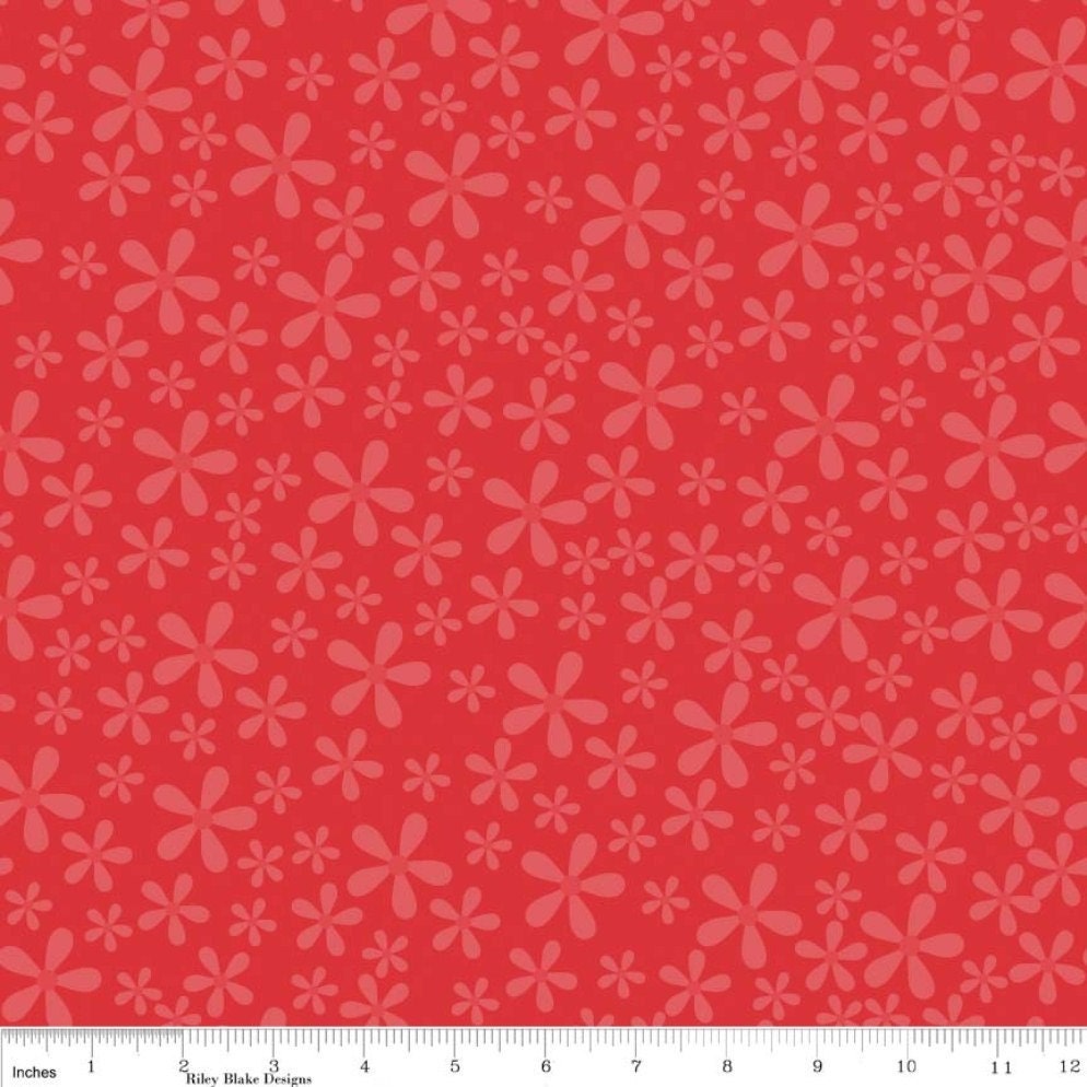 LAST PIECE Red Sugar Floral from the Sugar & Spice Collection by Riley Blake