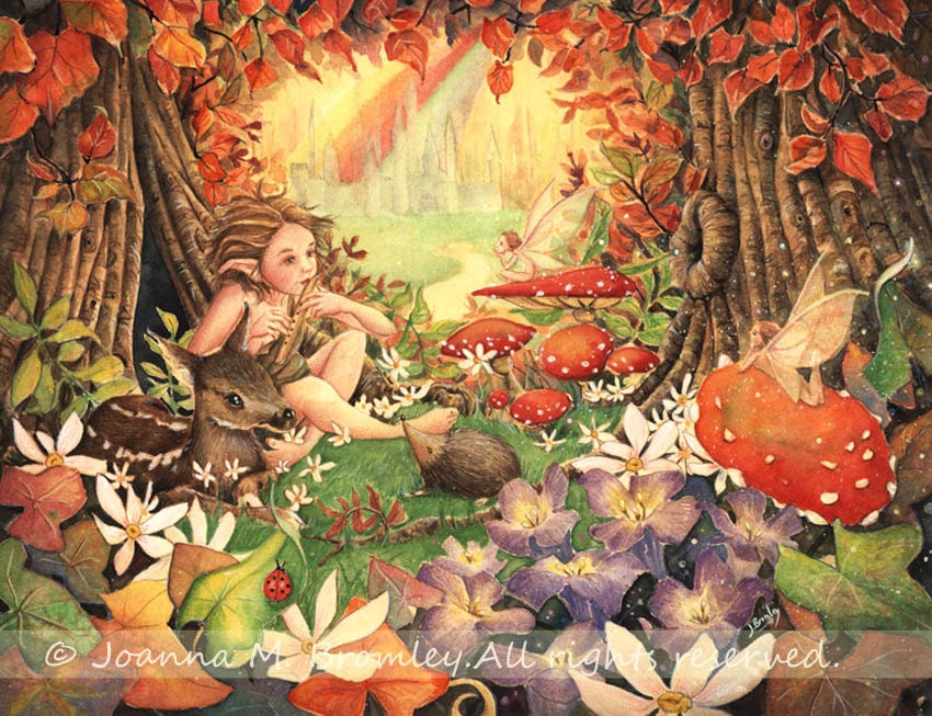 Magical Tunes, 8 x10" giclee print, childrens fairytale fantasy illustration