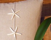 Coastal Sea Star pillow on natural fabric  for your beach house decor