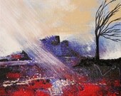 Tree Abstract tree Wall art Original painting - 20 x 16 - Winters Wind Song - Artist Skye Taylor