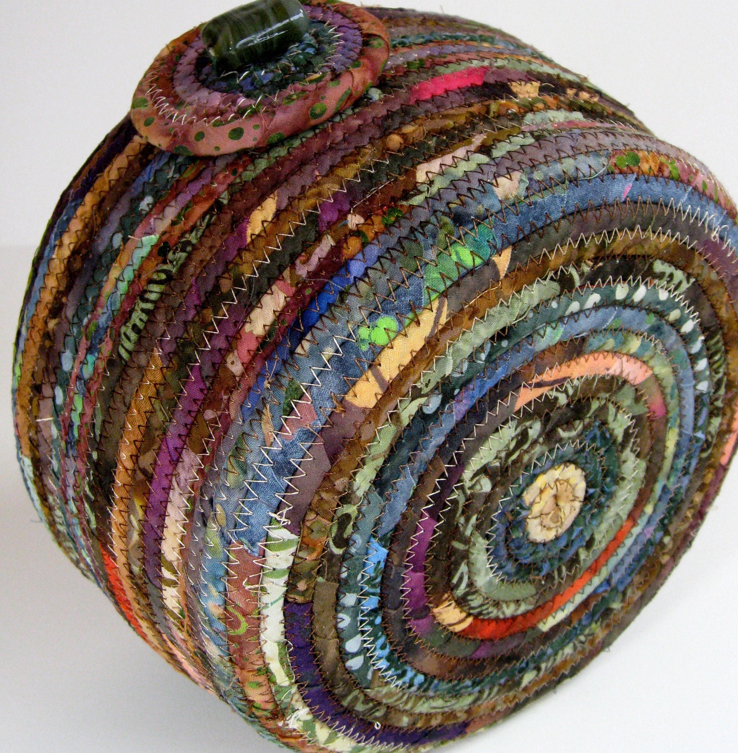 Scrappy Coiled Rope Basket / Bowl / Planter, Under 50