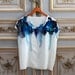 Silk Tee Inkblot Blue Feather Sample