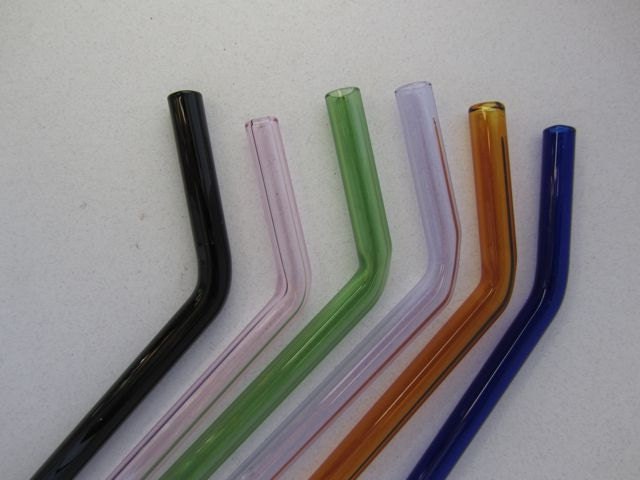 Choose Your Own Colors Glass Bent Straws- Set of Four