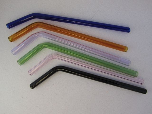 Choose Your Own Colors Glass Bent Straws- Set of Four