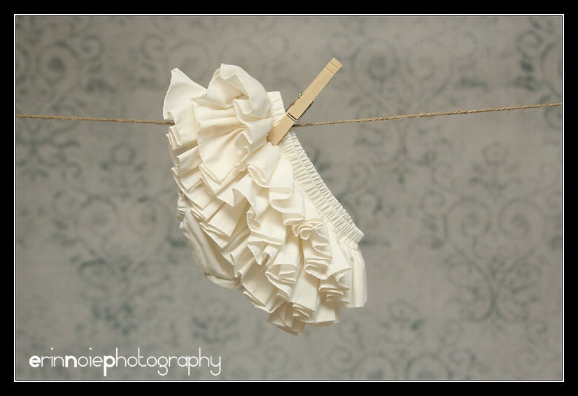 Ivory Ruffle Diaper Cover Ruffle Bloomer Sassy Fancy Pants Panty
