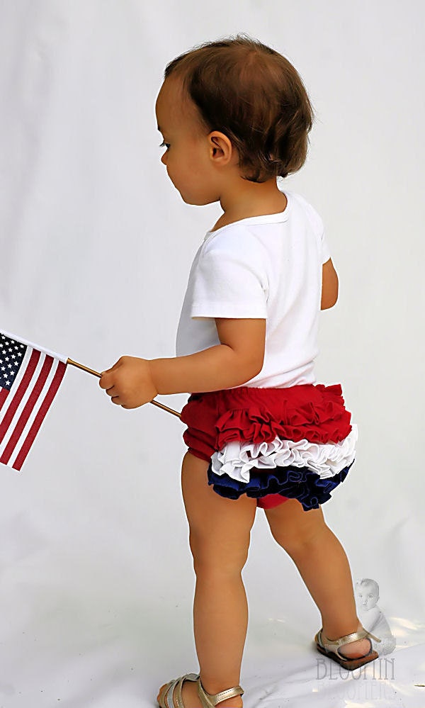 4th of July Mini Ruffle Diaper Cover Bloomers Panty Fancy Pants