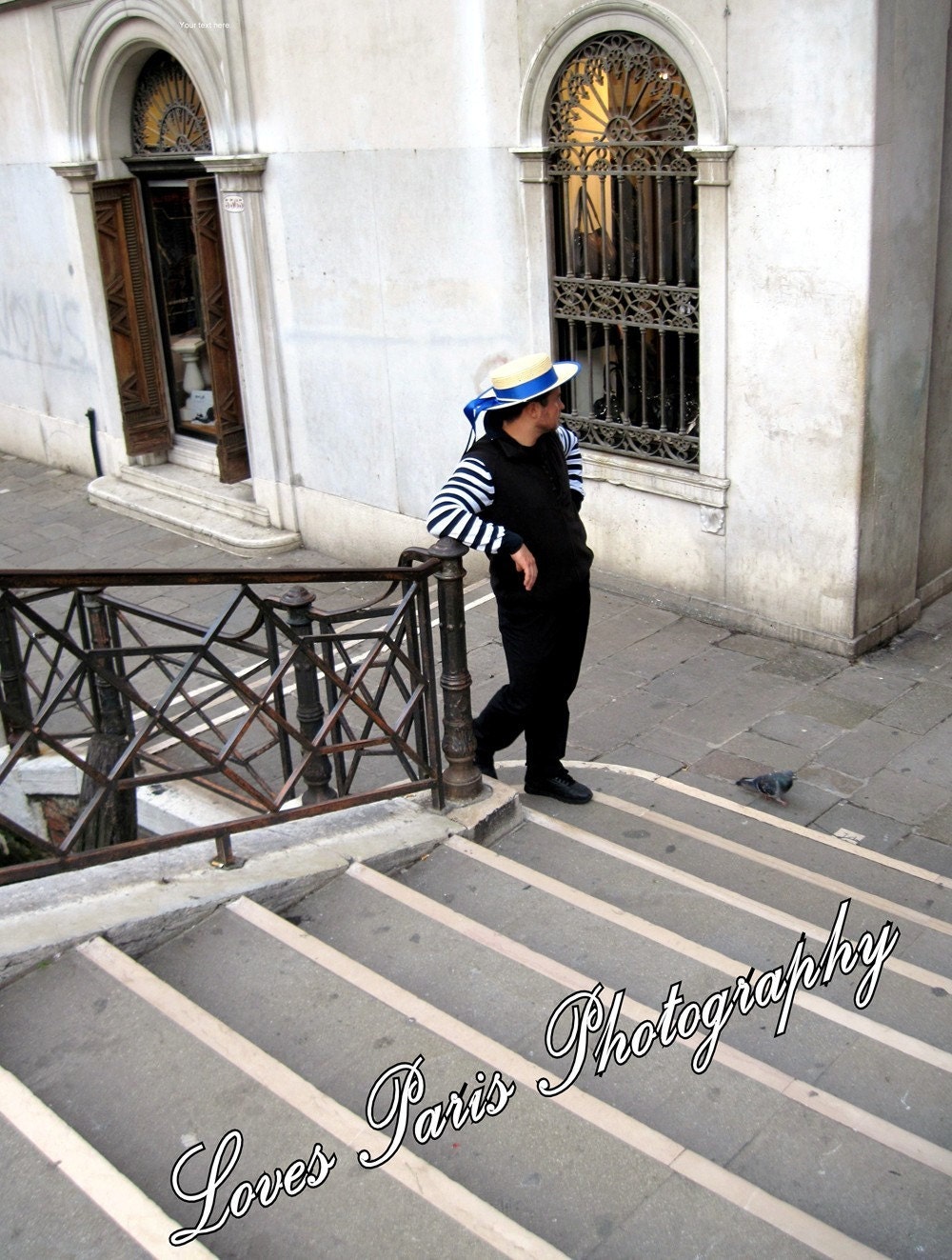 Gondolier Photo, 8 x 10, Venice, Italy, Fine Art Photograph
