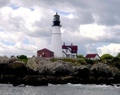 Lighthouse, Portland Head Light, Fort Williams Park, Cape Elizabeth, Maine, 20 x 16, Framed Canvas, Featured on Etsy's