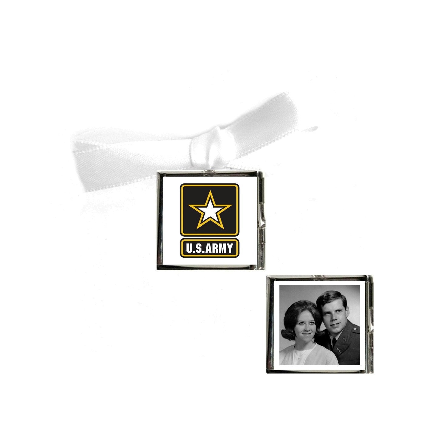 Father's Day Jewelry Locket  Modern US ARMY LOGO  Photo Locket,1" Glass Locket, Father's Day, Memorial Day, Any Day Remembrance Locket