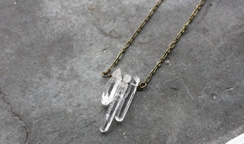Triple Quartz Cluster Necklace
