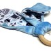 Alskar Miniz Organic OBV Blue Ooga Puppy Ear Wood Ring Teething Lovie with Removable Ring