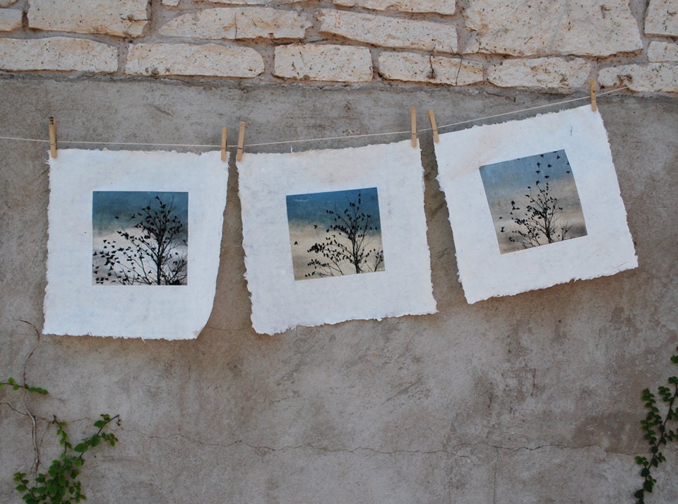 set of 3 prints, February Visit