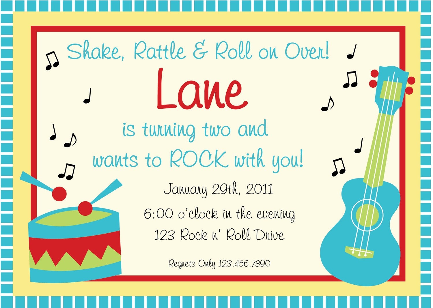 Music Birthday Party Invitation Il_570xn