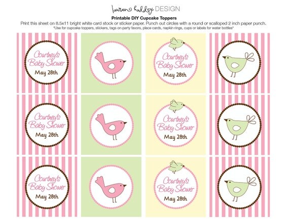 DIY, Baby Shower Cupcake Toppers, Pottery Barn Penelope Il_570xn