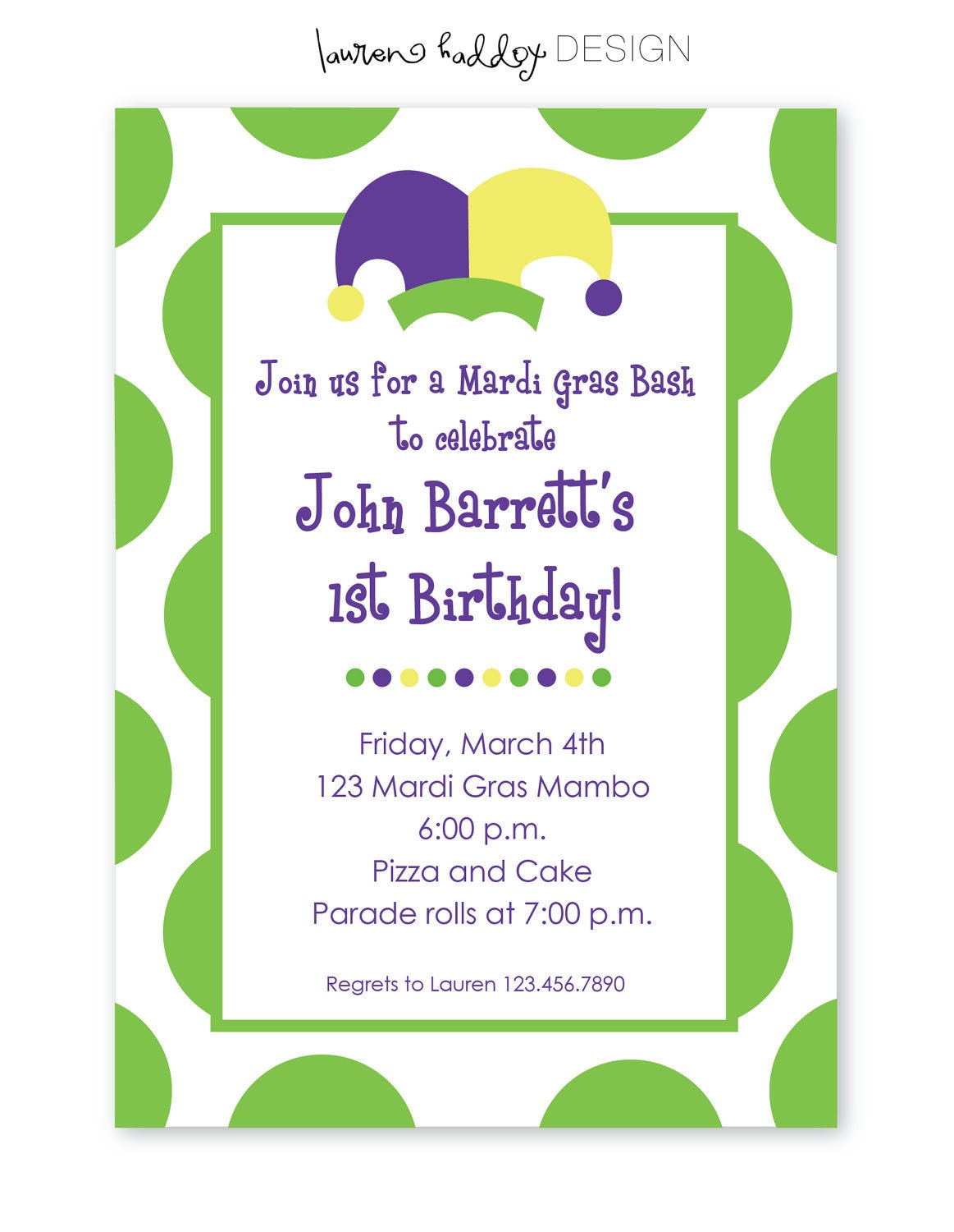 DIY, Mardi Gras Party or Birthday Invitation Il_570xn