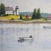 Lighthouse Original Painting, Holiday Discount Sale, Landscape Watercolor, Nature Rustic Island 11x14, Barbara Rosenzweig, Etsy
