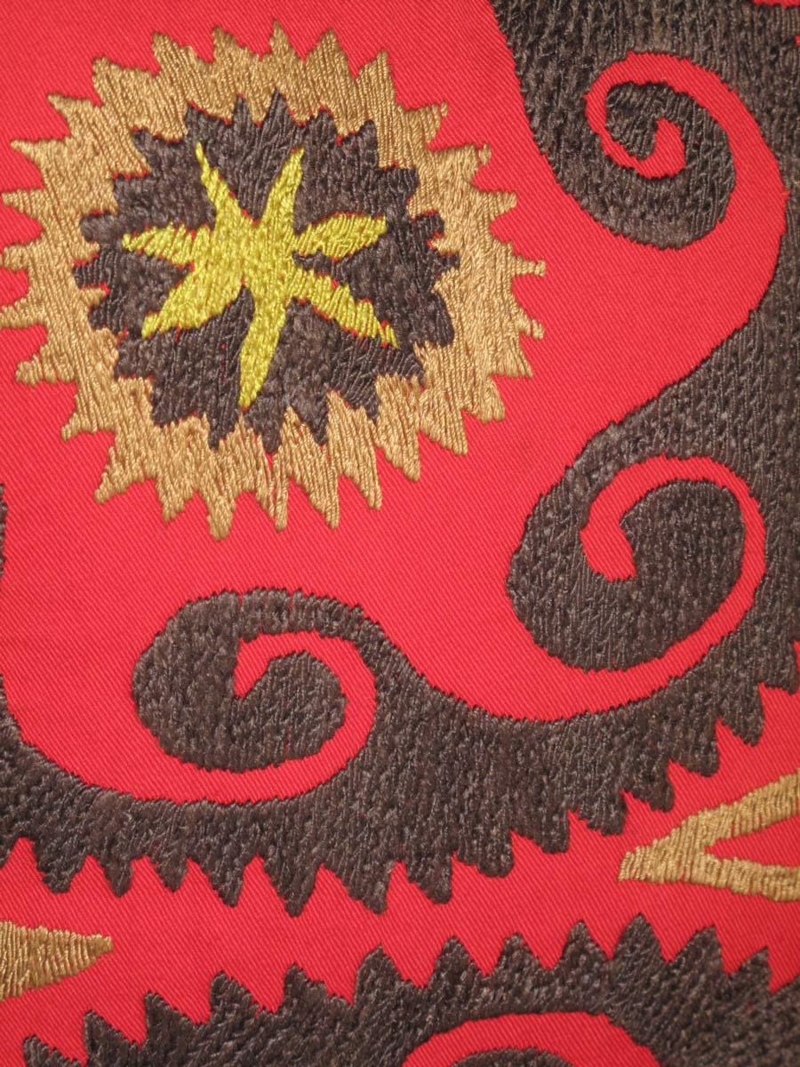 Beautiful handmade Central Asia Lakay pattern flowers Bukhara Trade suzani embroidered Suzani Pillow Cover original silk 19"x20" inch