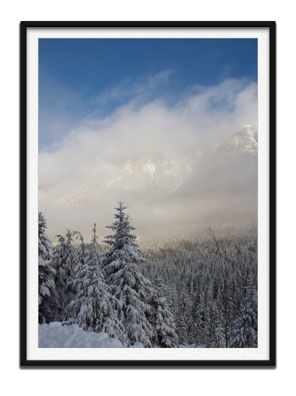 Fine Art Photography , Mountain Photo Art Print,  "Snow Capped Mountains" Gifts under 25
