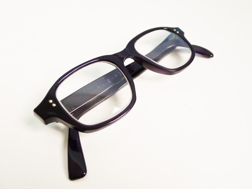 Vintage 70s eye glasses mens unisex black NEW deadstock