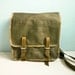 Vintage Military Bag Green Canvas Messenger Army