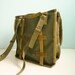 Vintage military bag green canvas messenger army
