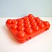 Vintage egg basket box tin red plastic ooak 20 eggs