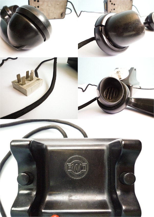 Vintage Antique 50s Rotary Phone Dial Bakelite Black 1954