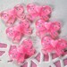 6Pcs Pink Confetti Heart Bow Cabochons - 21x15mm