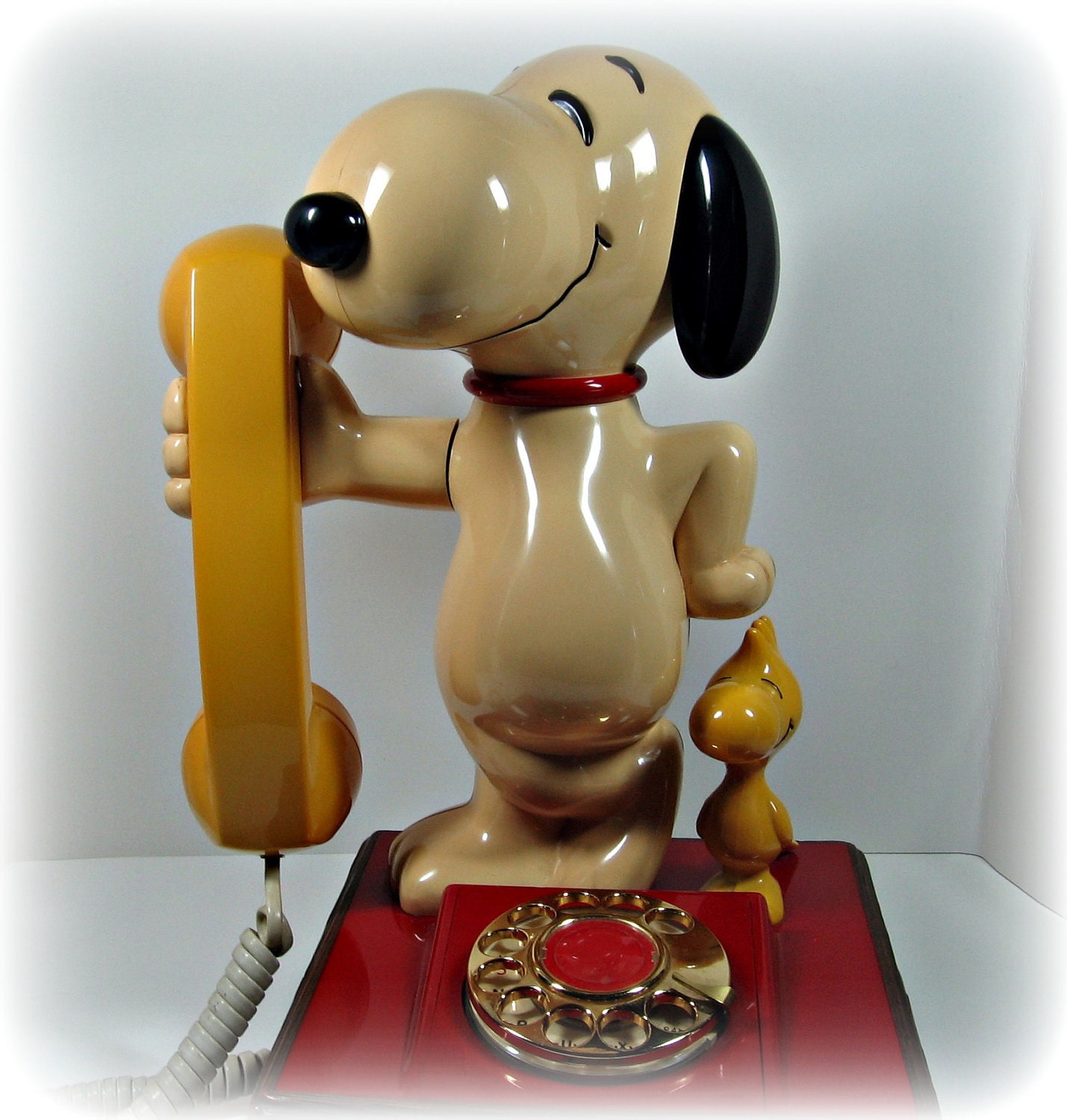 Rotary telephone, snoopy and woodstock