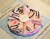 Pink Pinwheel Flower Brooch